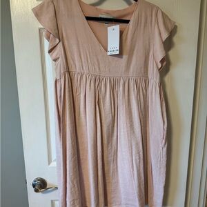 Emma Knudsen Pink Flutter Sleeve Dress